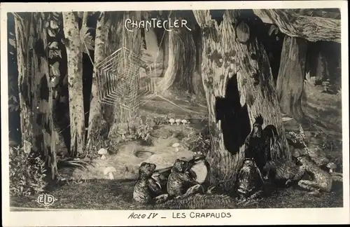 Ak Theaterszene, Chantecler, Acte IV, Les Crapauds