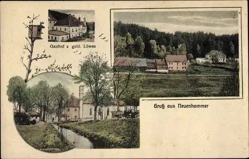 Ak Neuenhammer Georgenberg Oberpfälzer Wald, Gasthof zum gold. Löwen, Teilansicht