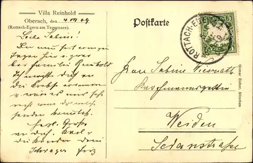 Ak Oberach Rottach Egern in Oberbayern, Villa Rheinhold