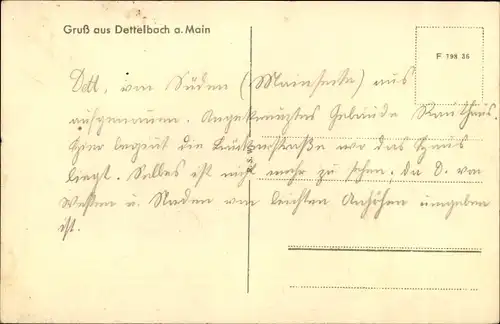 Ak Dettelbach am Main Unterfranken, Wallfahrtskirche, Kloster, Gesamtansicht