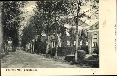 Ak Loppersum Groningen, Stationstraat