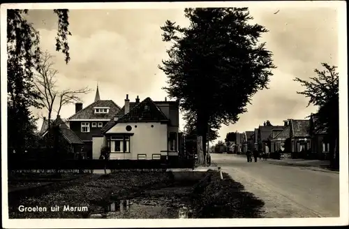 Ak Marum Groningen Niederlande, Ortspartie