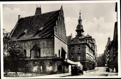 Judaika Ak Praha Prag, Altneu Synagoge, Straßenansicht
