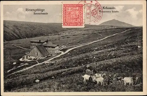 Ak Spindleruv Mlýn Spindlermühle Riesengebirge Region Königgrätz, Rennerbaude, Rennerova bouda