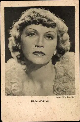 Ak Schauspielerin Hilde Weißner, Portrait
