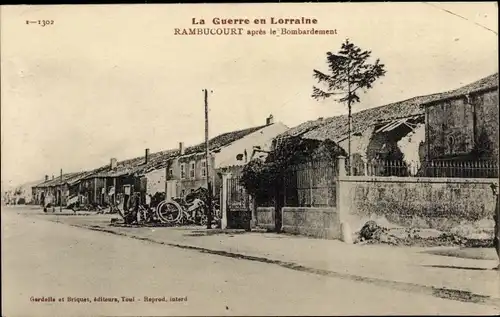 Ak Rambucourt Meurthe et Moselle, Vue interieure du Village, Kriegszerstörung 1. WK