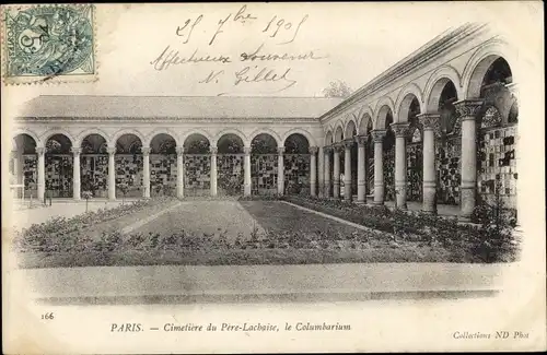 Ak Paris XX, Cimetière du Père Lachaise, le Columbarium