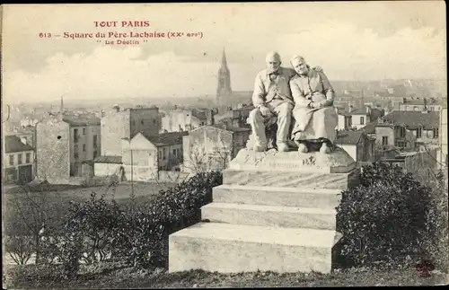 Ak Paris XVIII. Montmartre, Square du Pere Lachaise, Le Declin