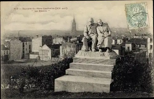 Ak Paris XVIII. Montmartre, Square du Pere Lachaise, Le Declin
