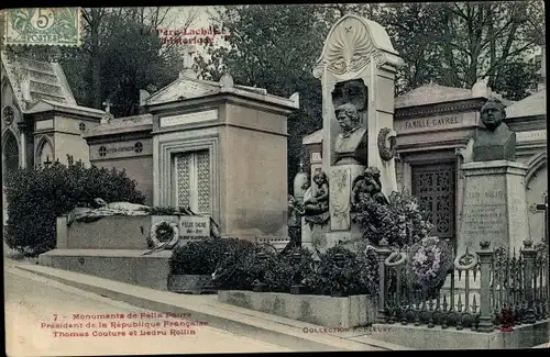 Ak Paris XX, Cimetière du Père Lachaise, Monument de Felix Faure, President de la Republique