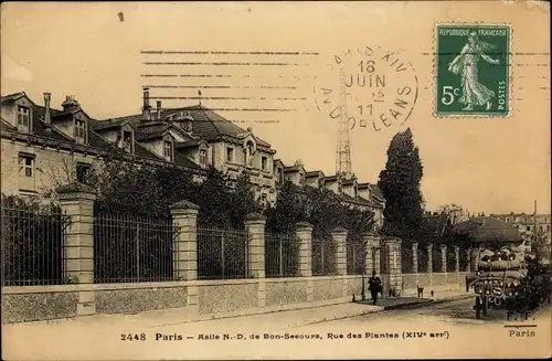 Ak Paris XIV Observatoire, Asile Notre-Dame De Bon Secours, Rue des Plantes