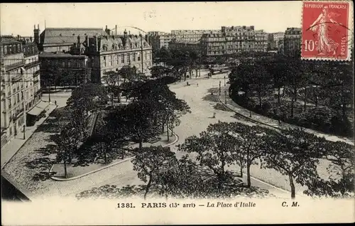 Ak Paris XIII, Place d'Italie