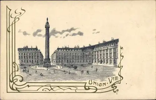 Ak Paris I, Place Vendome, Union Vie, Assurances en cas de deces et en cas de vie