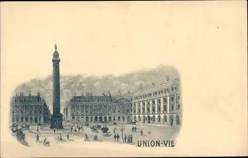 Ak Paris I., Place Vendome, Union Vie, Assurances Vie Entiere Mixtes