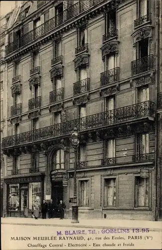 Ak Paris V, Maison Meublée Raynaud, 41 rue des Ecoles