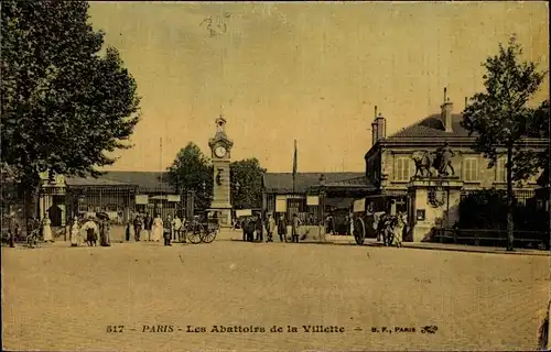 Ak Paris XIX, Les Abattoirs de la Villette