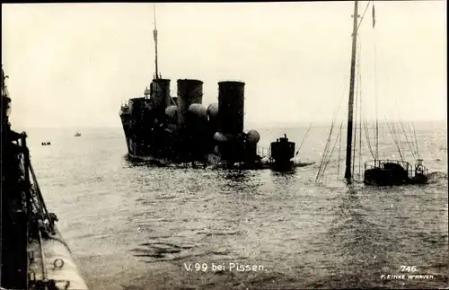 Ak Deutsches Kriegsschiff, U-Boot U99 bei Pissen