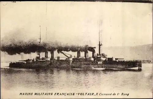 Ak Französisches Kriegsschiff Voltaire, Cuirasse de 1. Rang