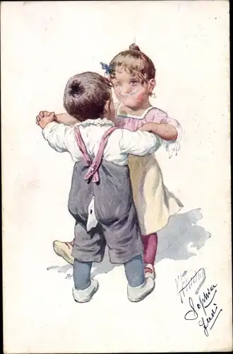 Künstler Ak Feiertag, K., Tanzende Kinder