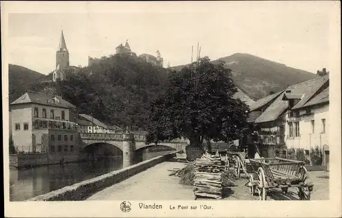 Ak Vianden Luxemburg, Le Pont sur l'Our