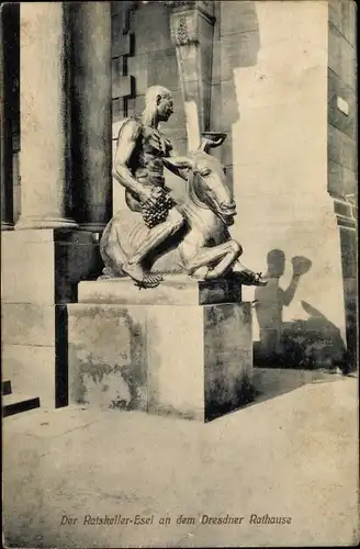 Ak Dresden, Der Ratskeller Esel an dem Dresdner Rathause