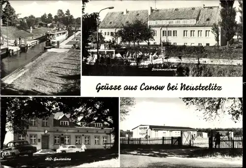 Ak Canow Wustrow Mecklenburg, Strommeisterei, HO Gaststätte