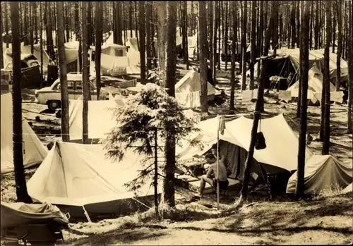 Ak Bakenberg Dranske auf Rügen, Zeltplatz