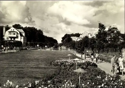 Ak Ostseebad Baabe auf Rügen, Strandpromenade