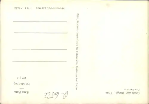 Ak Bürgel in Thüringen, Teilansicht, Torbogen, Badertor