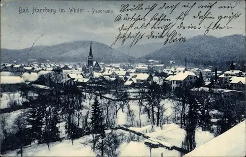 Ak Bad Harzburg am Harz, Panorama, Winteransicht