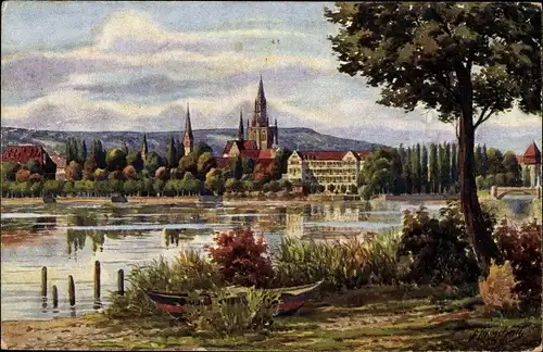 Künstler Ak Marschall, V., Konstanz am Bodensee, Teilansicht der Stadt