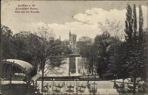 Ak Frankfurt am Main, Zoologischer Garten, Blick von der Terrasse