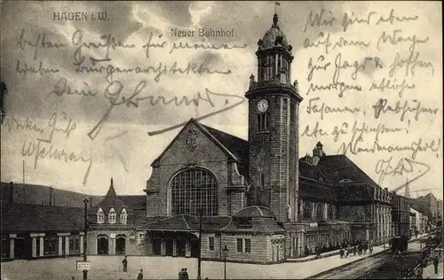 Ak Hagen in Westfalen, Neuer Bahnhof