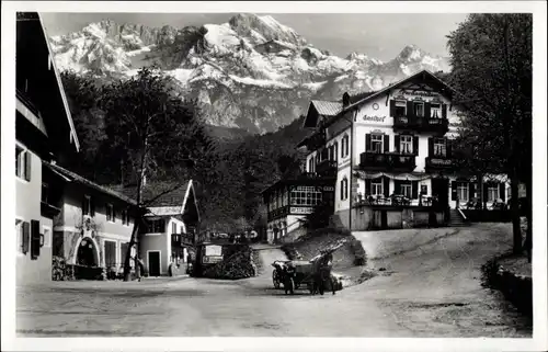 Ak Garmisch Partenkirchen, Gasthof Partnachklamm, Gebirgspanorama