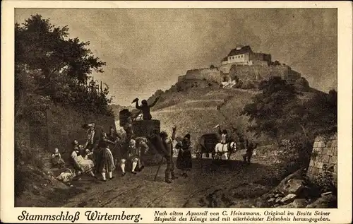 Künstler Ak Heinzmann, C., Rotenberg Stuttgart Württemberg, Stammschloss Wirtemberg
