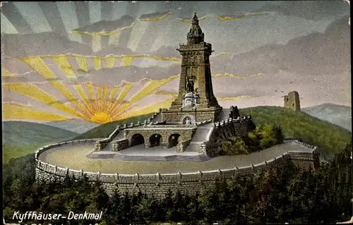 Künstler Ak Steinthaleben Kyffhäuserland in Thüringen, Kyffhäuser Denkmal