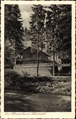 Ak Schwarzburg in Thüringen, Schweizerhaus im Schwarzatal