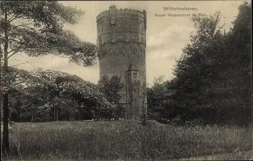 Ak Wilhelmshaven in Niedersachsen, Neuer Wasserturm im Park