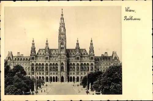 Ak Wien, Rathaus, Olympia Fackelstaffel-Lauf