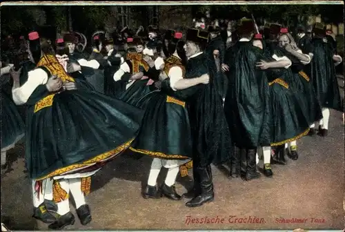 Ak Hessische Trachten, Schwälmer Tanz