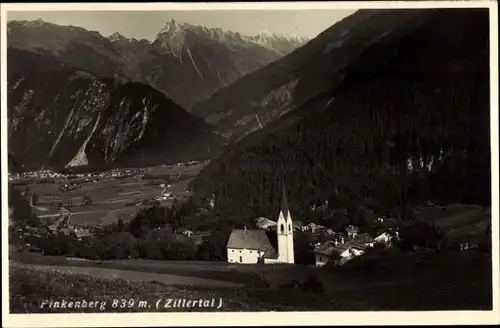 Ak Finkenberg in Tirol, Panorama, Kirche