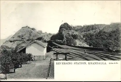 Ak Khandalla Indien, Reversing Station, Bahnstrecke