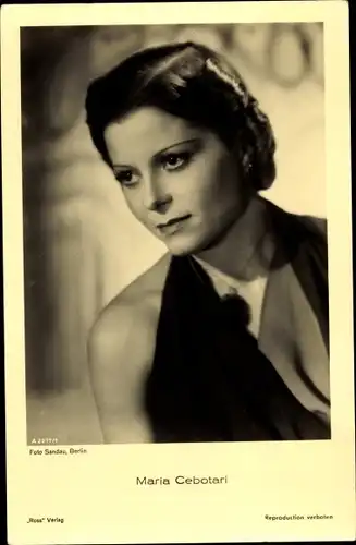 Ak Schauspielerin Maria Cebotari, Portrait
