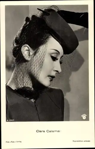 Ak Schauspielerin Clara Calamai, Profilansicht, Hut