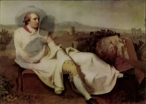 3 D Künstler Ak Johann Heinrich Wilhelm Tischbein, Goethe in der Campagna