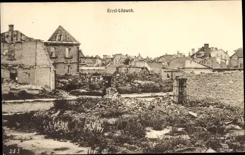 Ak Brest Litowsk Weißrussland, Kriegszerstörungen am Ort, I. WK