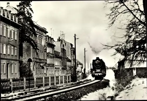 Ak Deutsche Eisenbahn, Dampflokomotive 62 015 mit Sonderzug in Schmölln, 1981