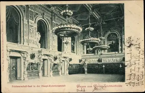 Ak Berlin Steglitz Groß Lichterfelde, Haupt Kadettenanstalt, Feldmarschall-Saal