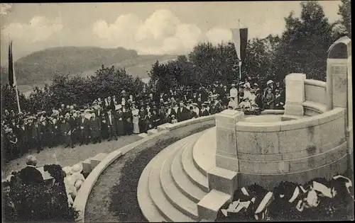 Ak Rolandseck Remagen am Rhein, Ferdinand Freiligrath Denkmal auf dem Rolands-Eck