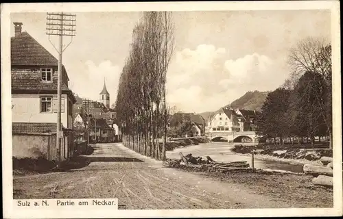 Ak Sulz am Neckar, Partie am Neckar, Kirche